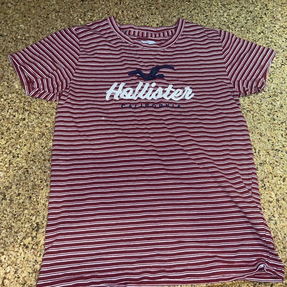 Maroon Stripper Hollister Tee